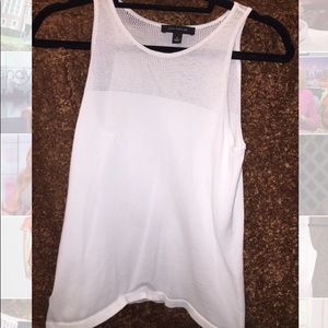 🆒❗️Ann Taylor Chic White Part Mesh Tank Top